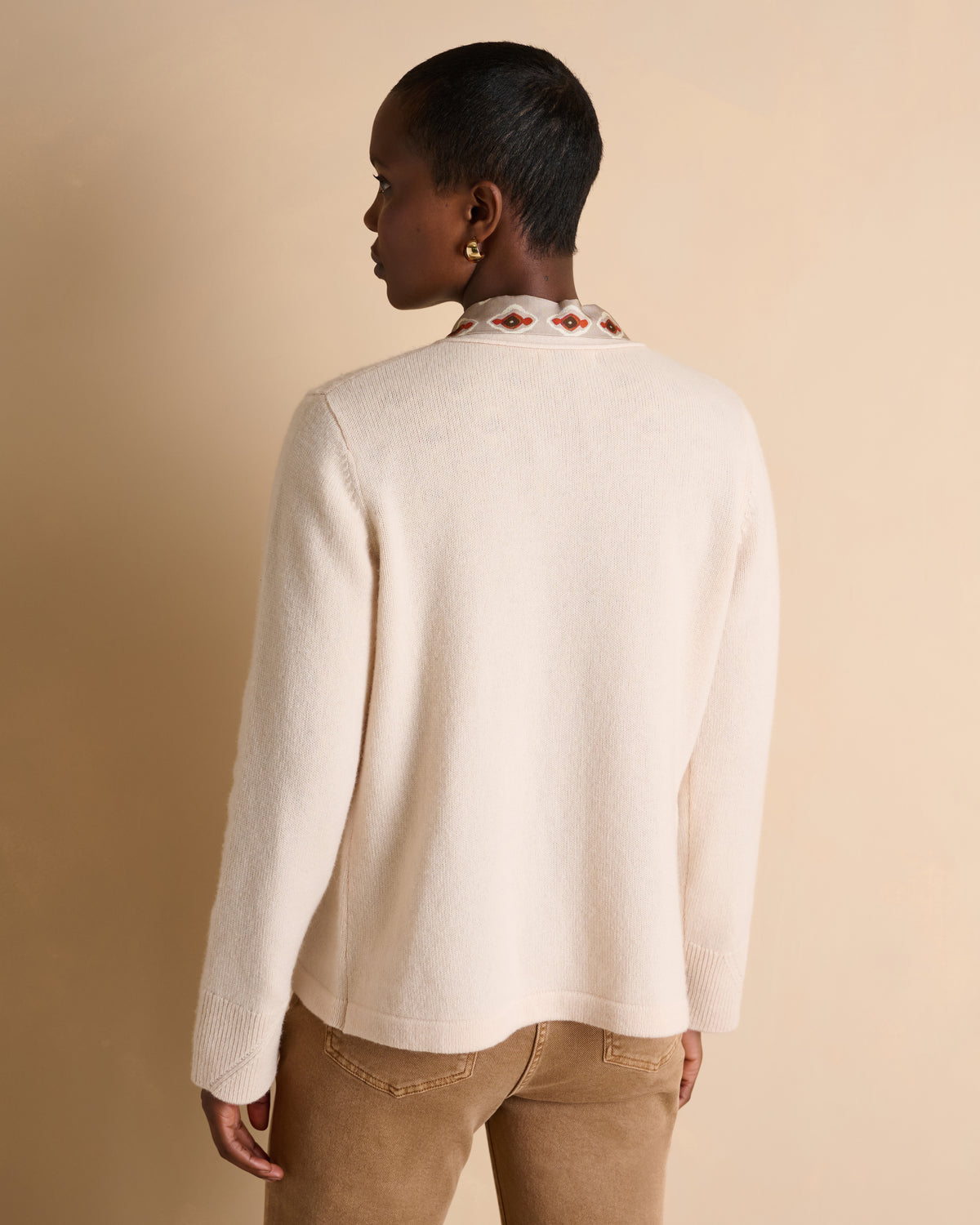 Gilet beige boutonné encolure V GAELLUX-BIS/14094/017