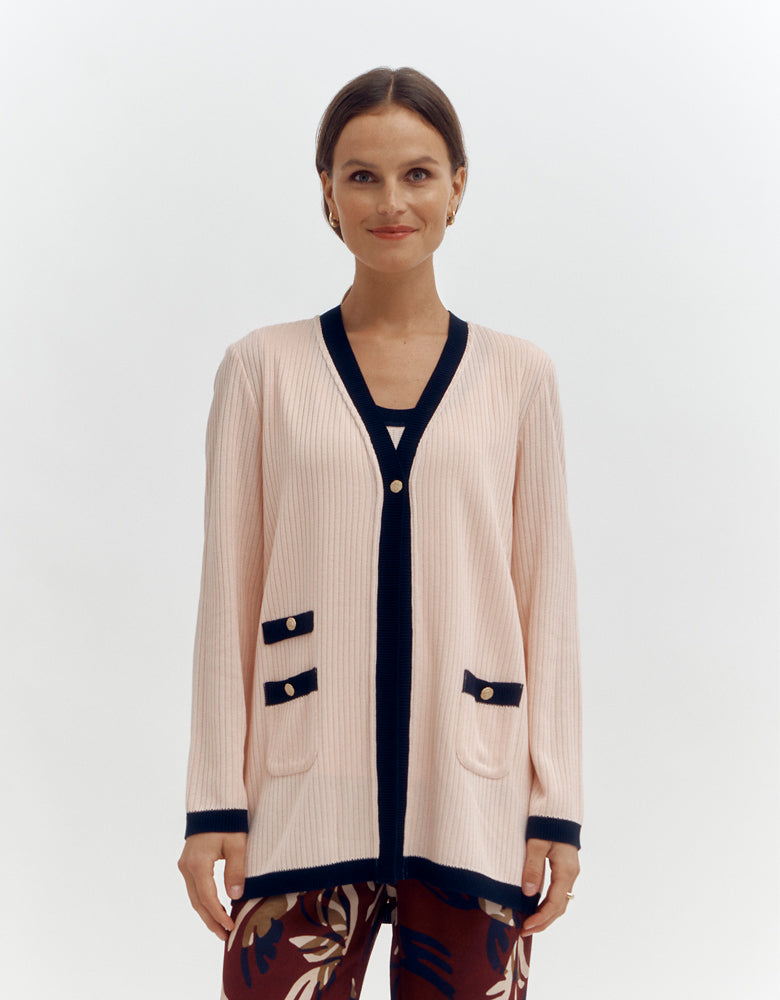 Gilet twin-set maille côtes GANDY/87044/901
