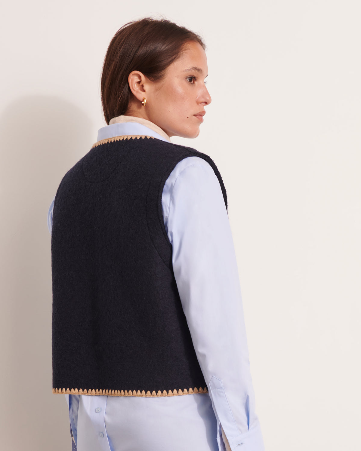 Gilet sans manches en laine bouillie GARANCE1927/12018/312