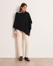 cape noire en laine et cachemire