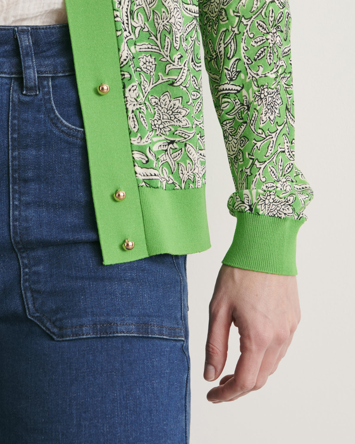 Gilet en maille imprimée GREEN/11075/851
