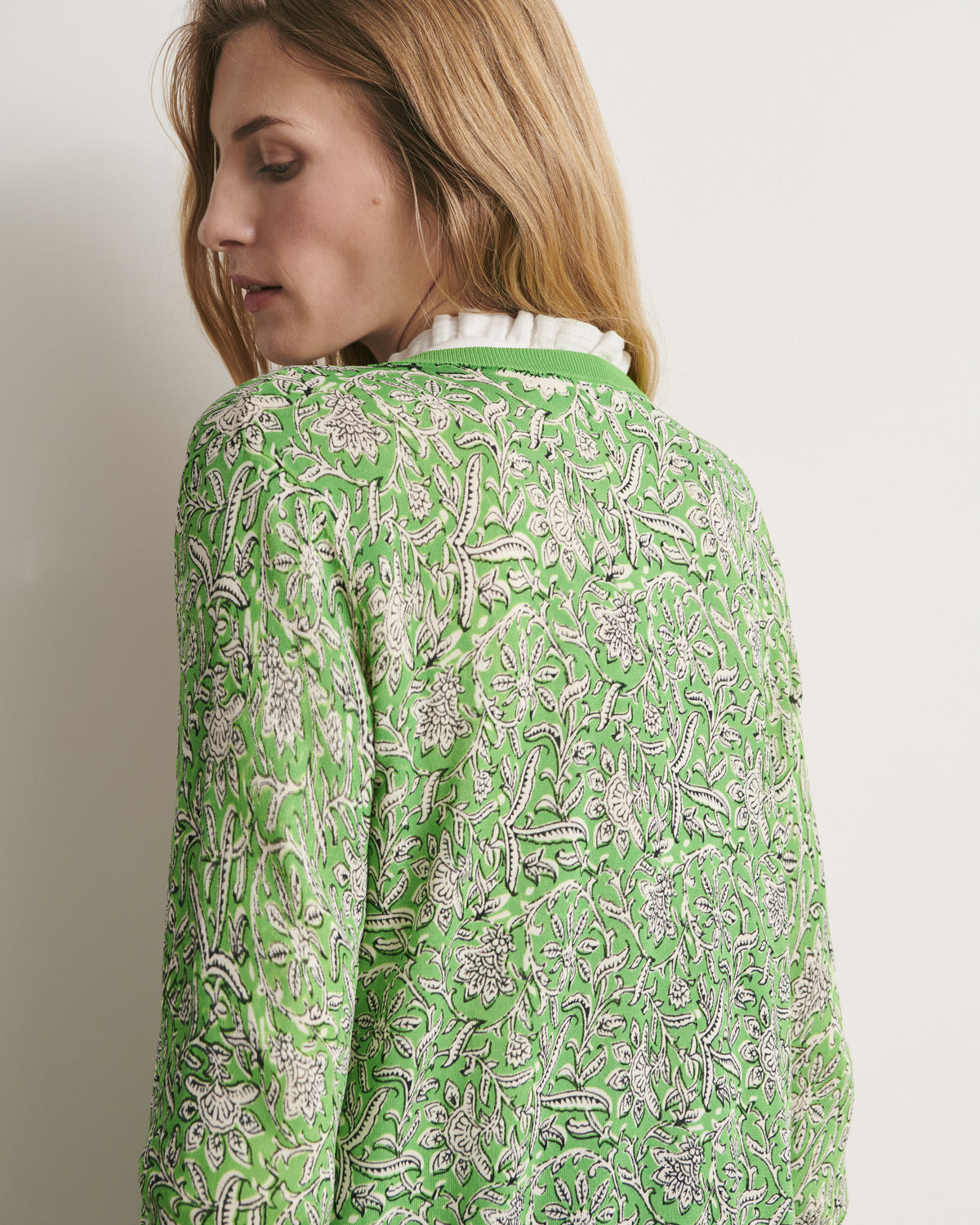 Gilet en maille imprimée GREEN/11075/851