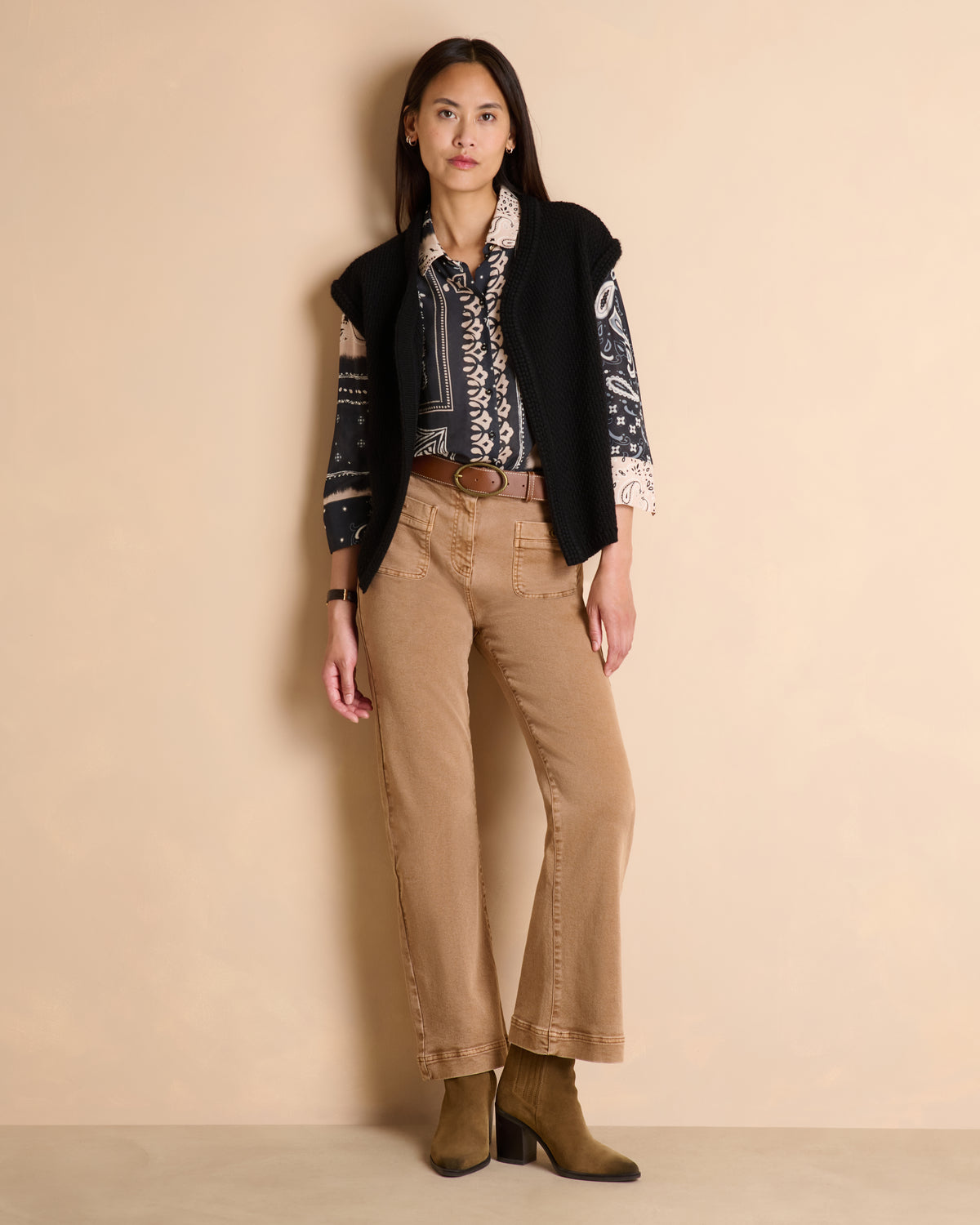 Gilet noir sans manches col rond GRELOT/14006/500