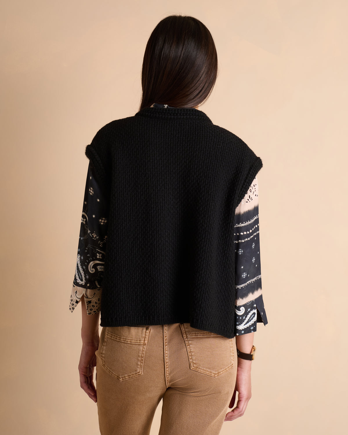 Gilet noir sans manches col rond GRELOT/14006/500