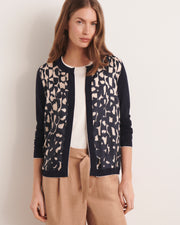 Gilet imprimé bi matière en twill de soie