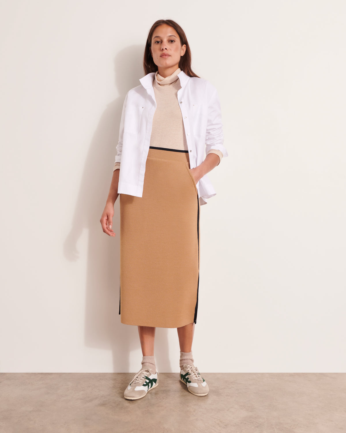 Falda midi de punto de doble cara IRINE1927/12211/781