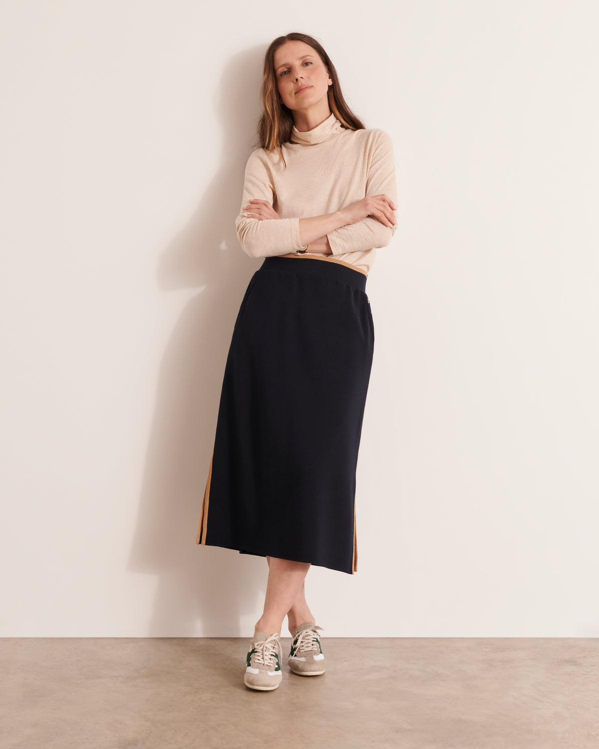 Falda midi de punto de doble cara IRINE1927/12211/886
