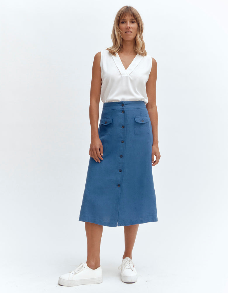 Jupe longueur midi boutonnée JAMILA87/87244/306