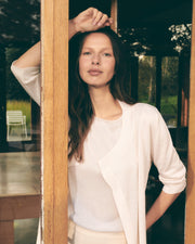 gilet en maille irisé beige
