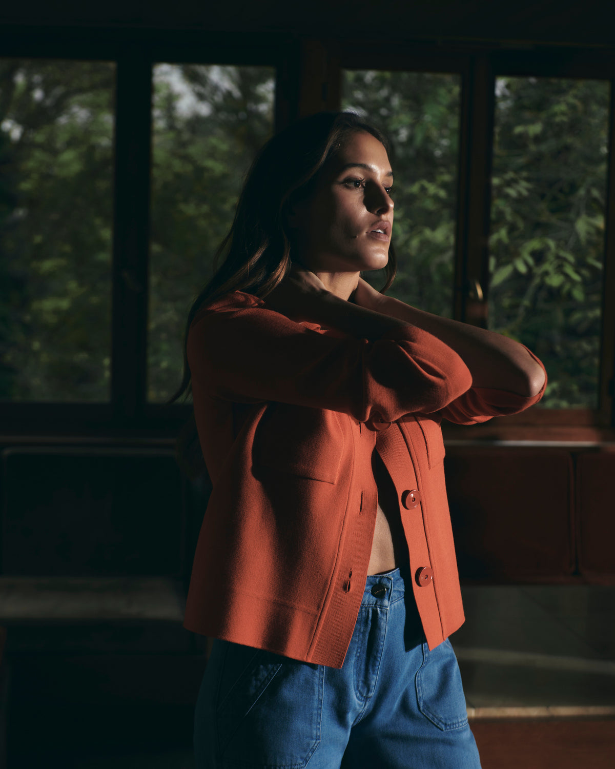 veste en maille milano stretch orange