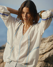 blouse blanche en voile de coton brodée