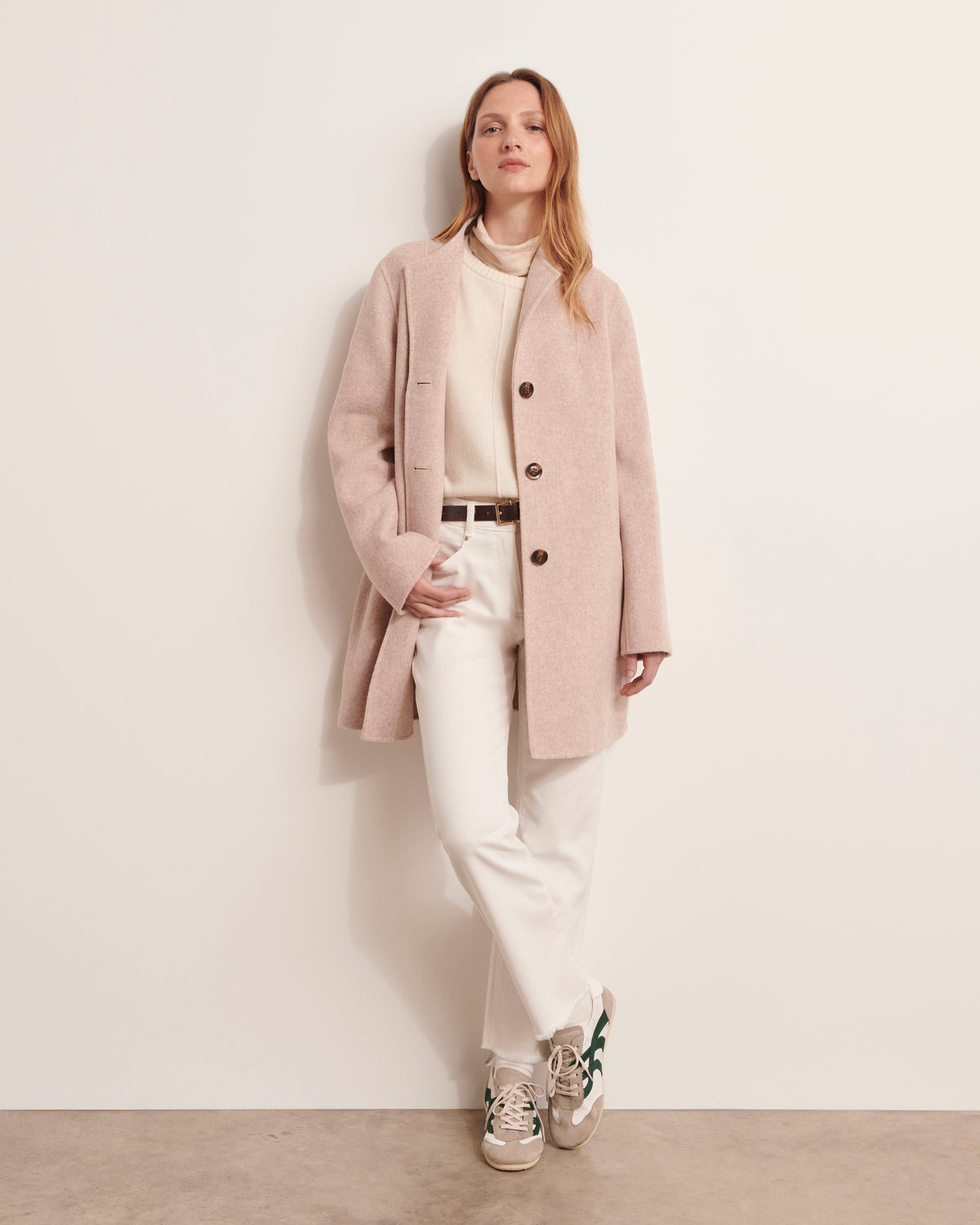 Manteau droit en laine double face MAIAS/12130/006