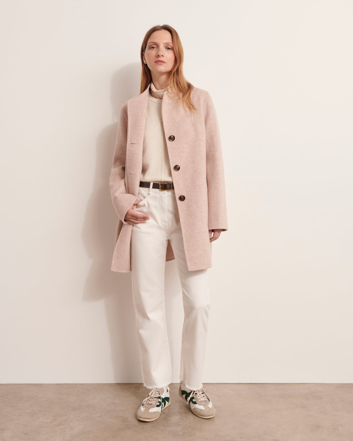 Manteau droit en laine double face MAIAS/12130/006