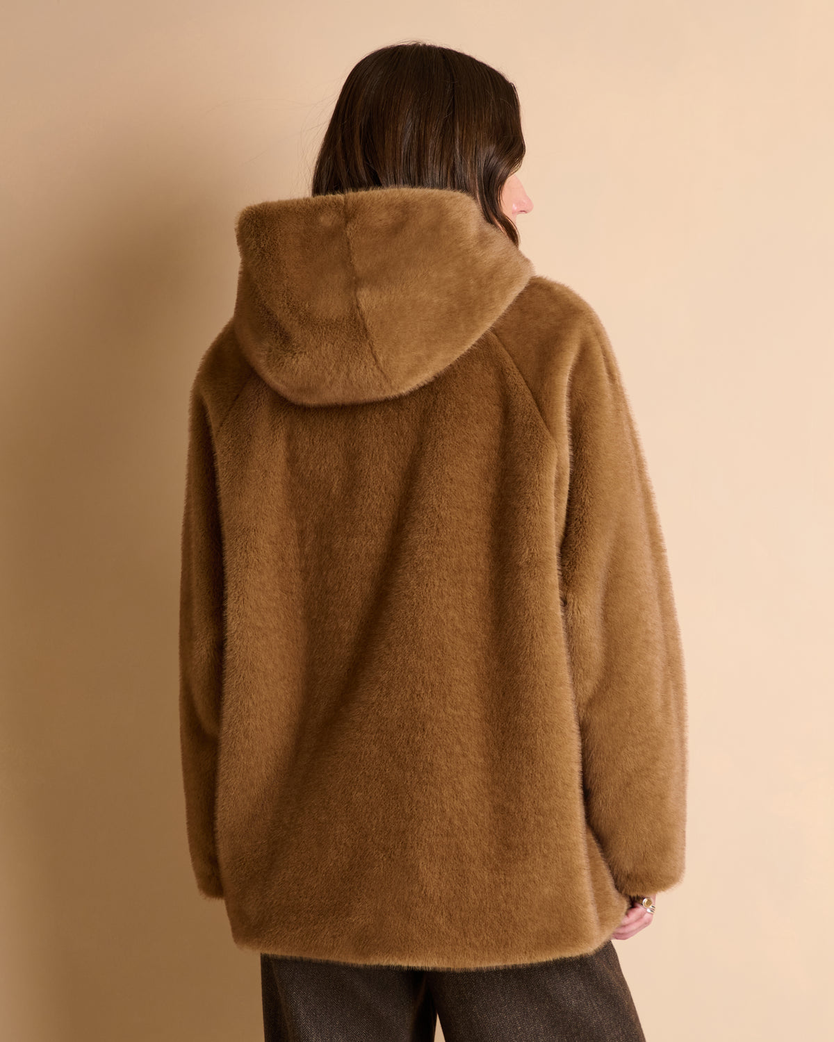 Manteau court camel zippé à capuche MARMOTTE/14034/042