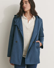 parka à capuche bleu encre