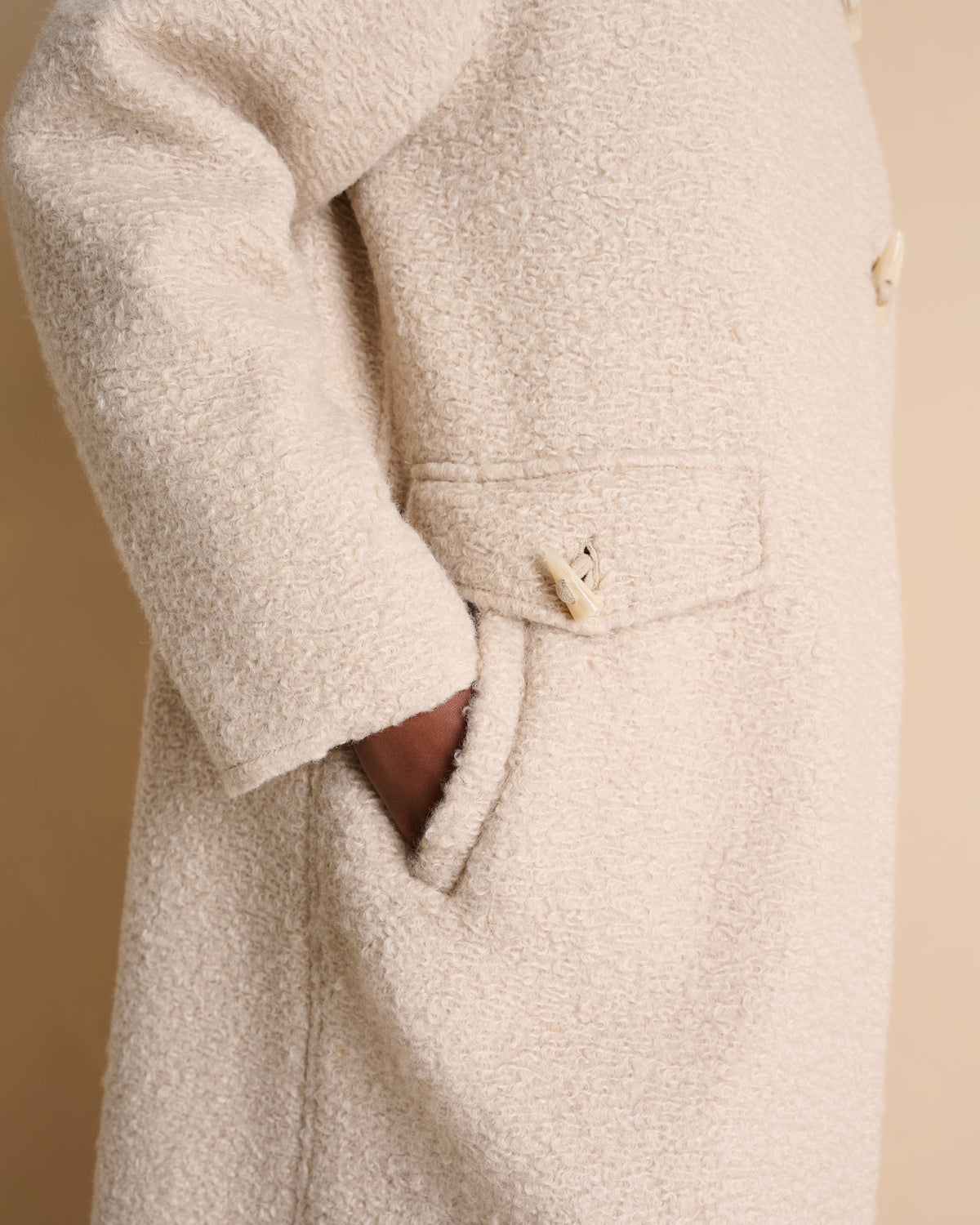 Manteau long beige col montant MERVEILLEUX/14028/017