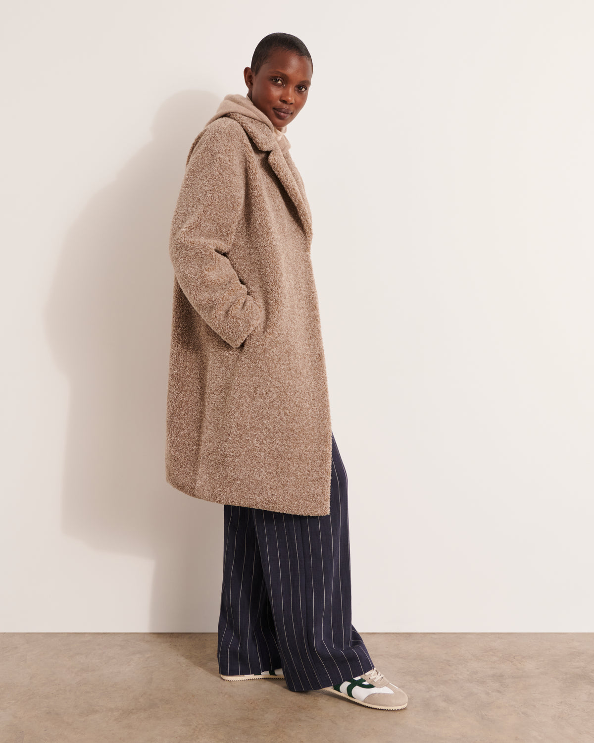 Manteau mi-long en fausse fourrure METEO/12033/022