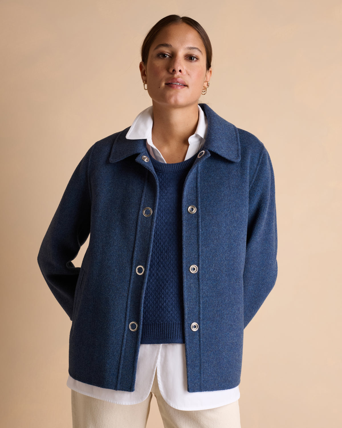 Veste courte bleue boutonnée MISTIGRIFFE/14098/301