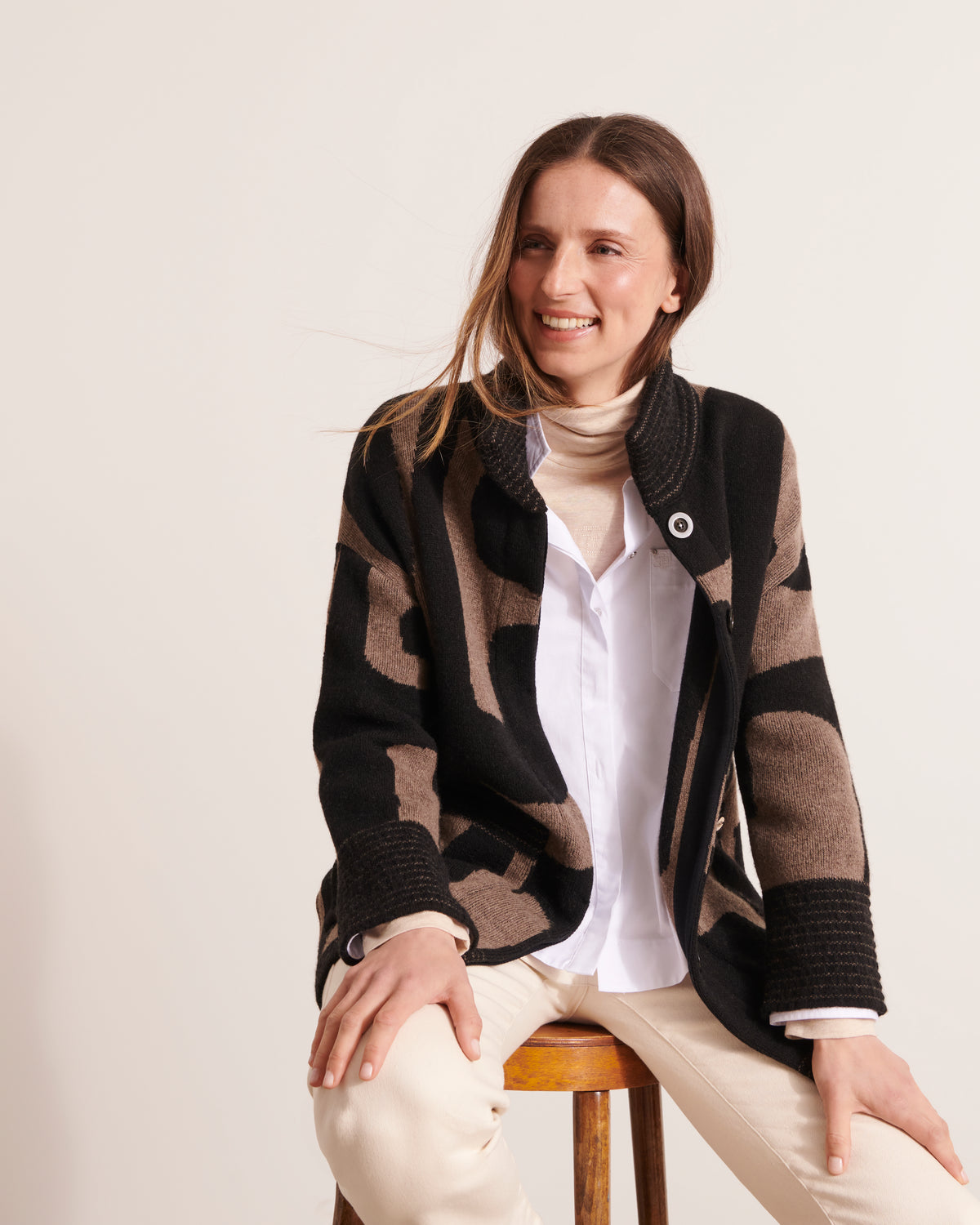 Manteau en maille jacquard NAOMIA/12070/921