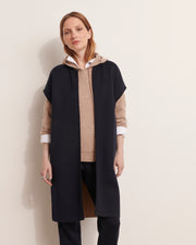 Manteau sans manches en maille double face réversible