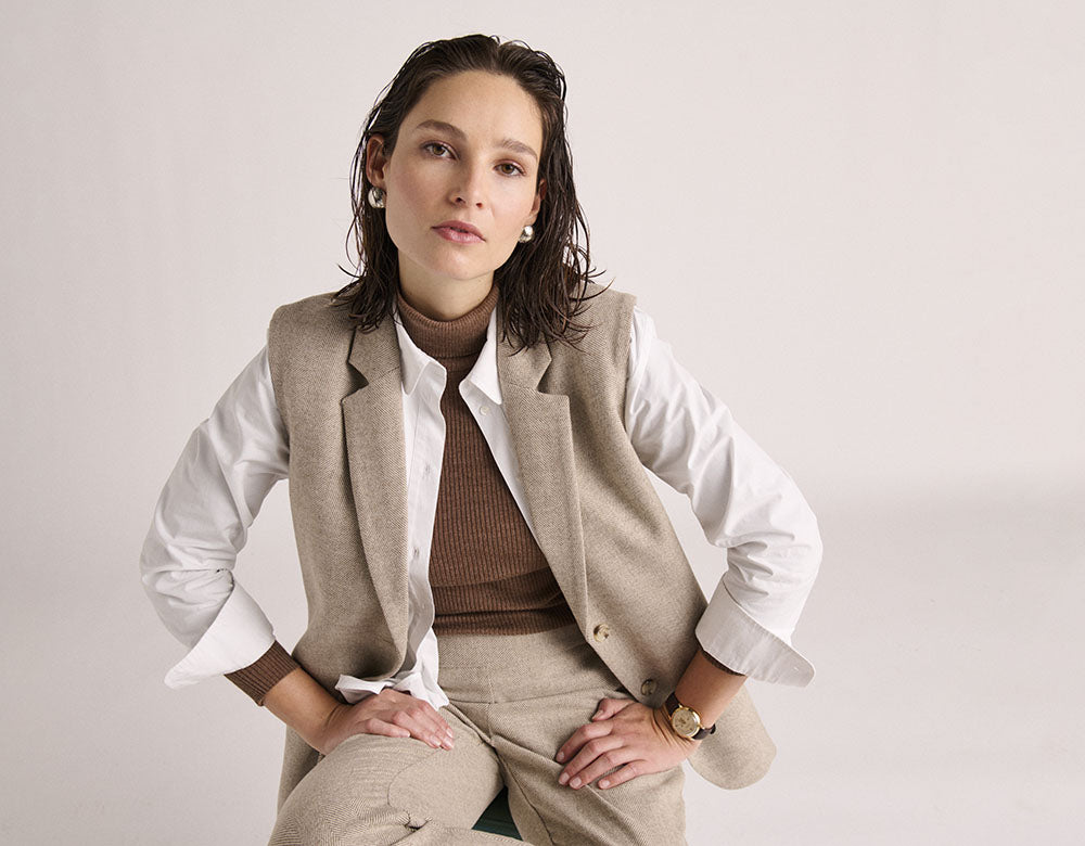 Veste blazer sans manches BESTWEED/88154/531