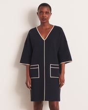 robe bleu marine en maille milano stretch
