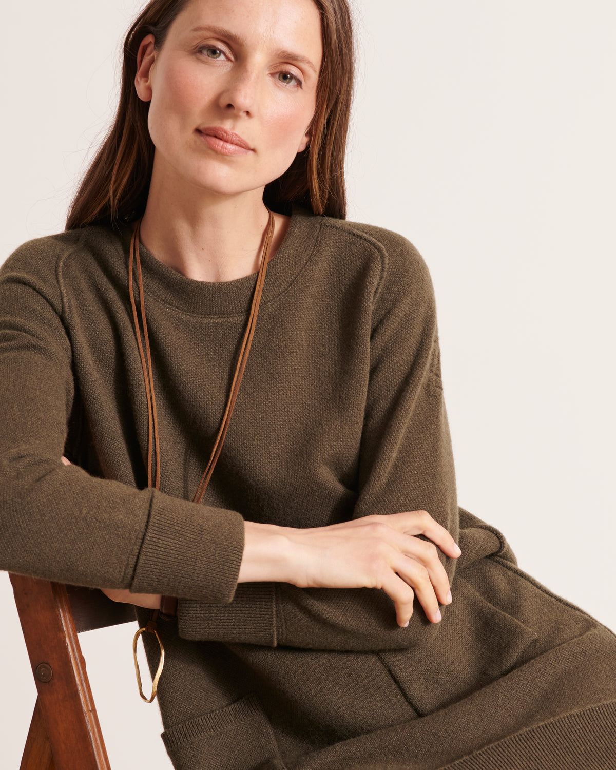Robe courte en maille cachemire et laine mérinos ORION12/12207/216