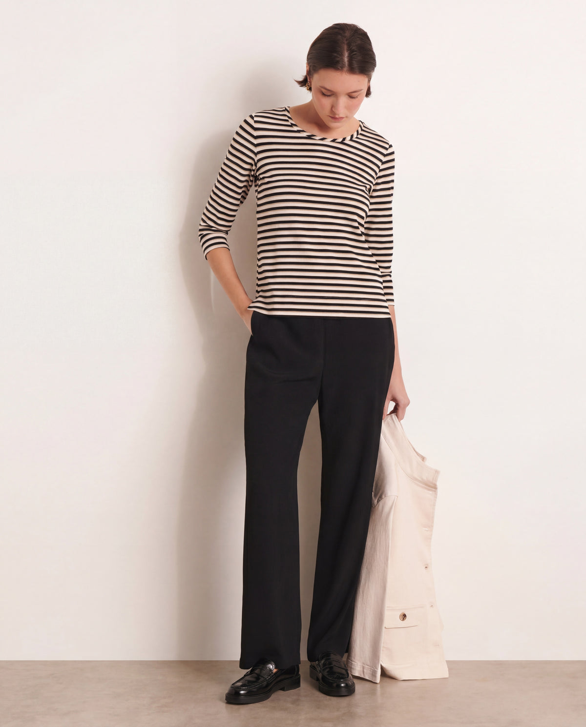 Pantalon fluide large noir PALERMA/13203/500