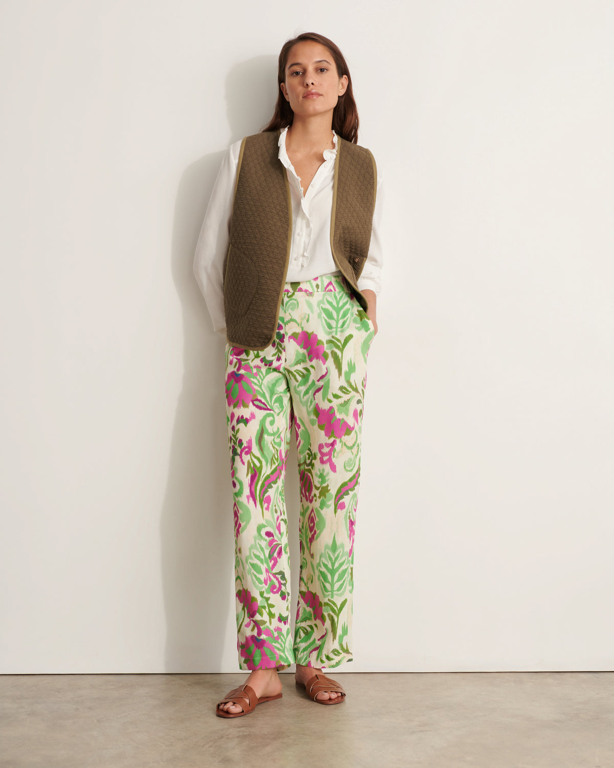 Pantalon fluide imprimé PALMERAIE/11947/600
