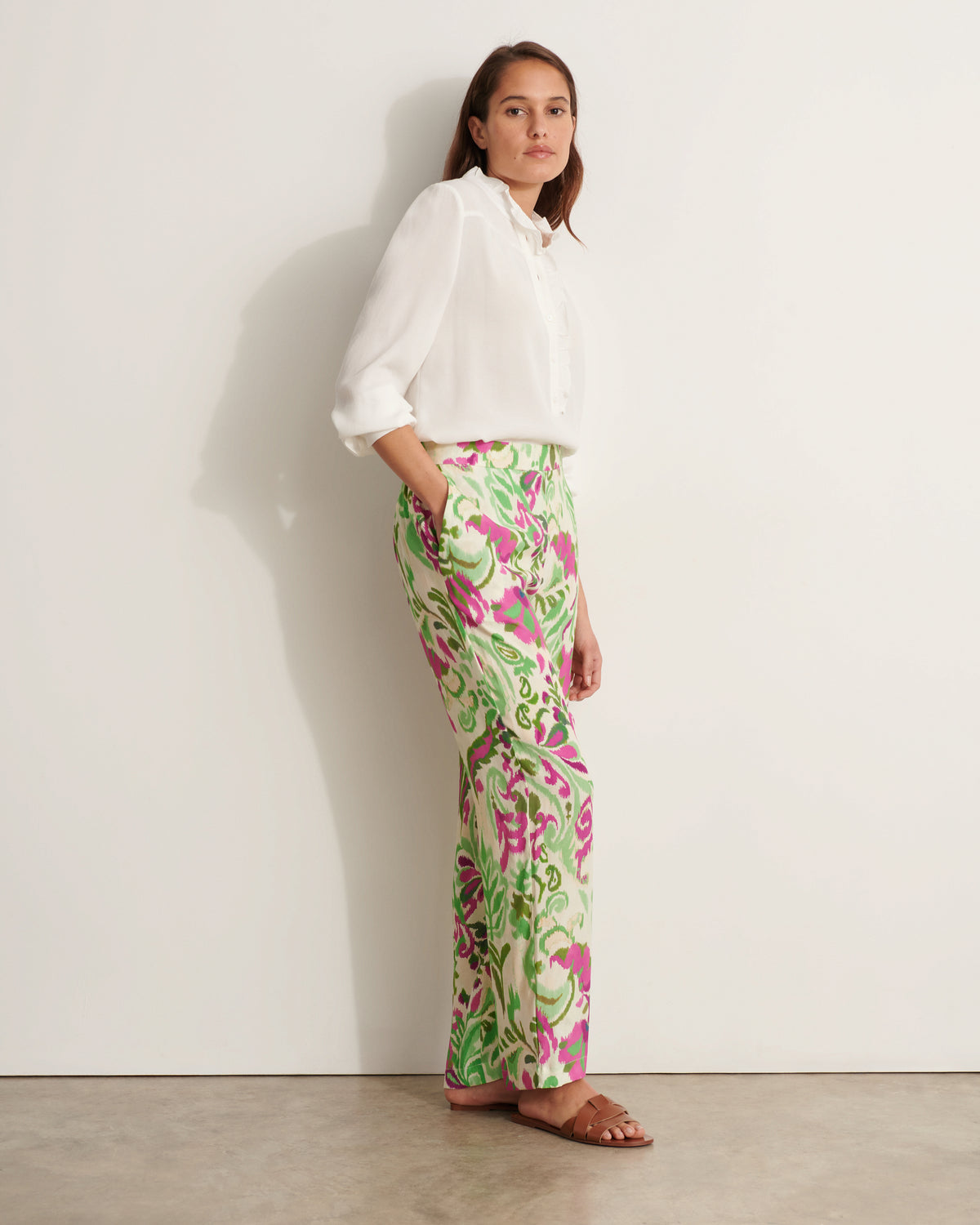 Pantalon fluide imprimé PALMERAIE/11947/600