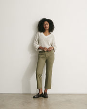 pantalon 7/8e coton stretch peau de pêche