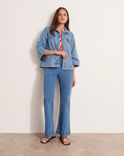 jeans coupe flare en coton stretch
