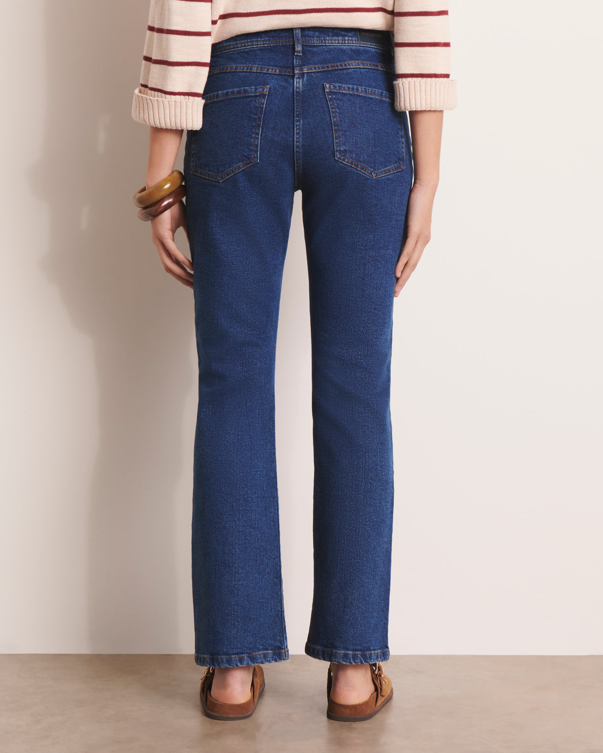 jeans large en coton stretch