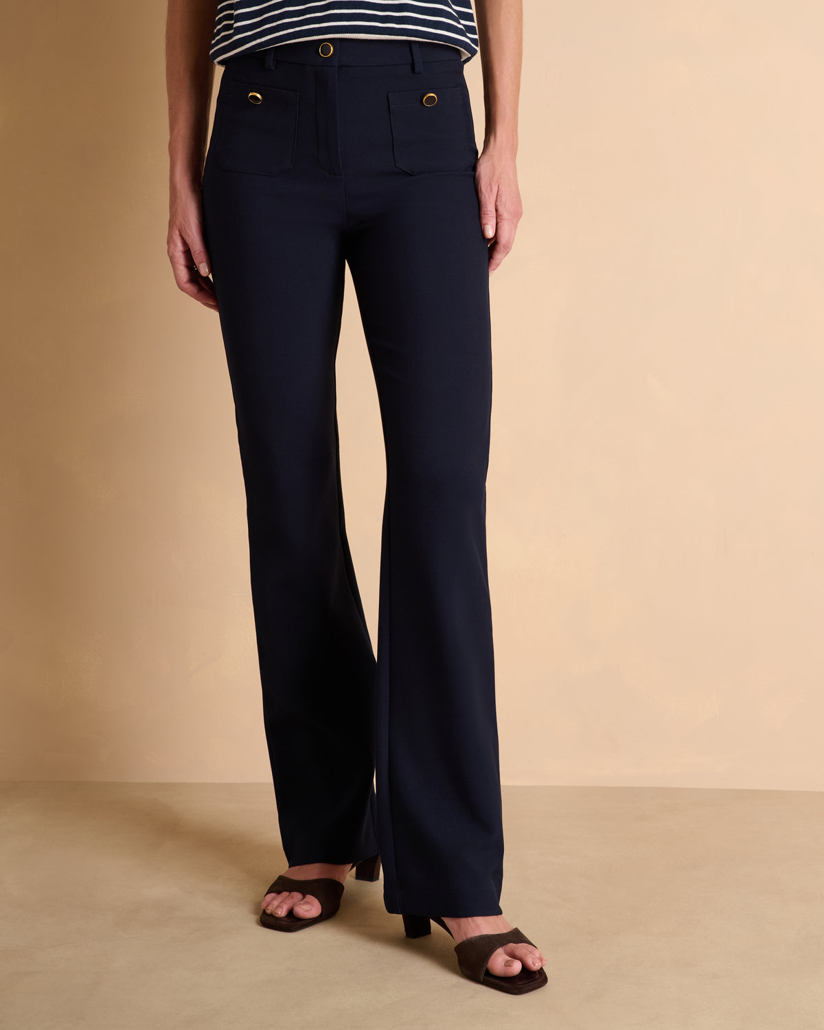 Pantalon bleu marine droit PAULETTE13/13318/317
