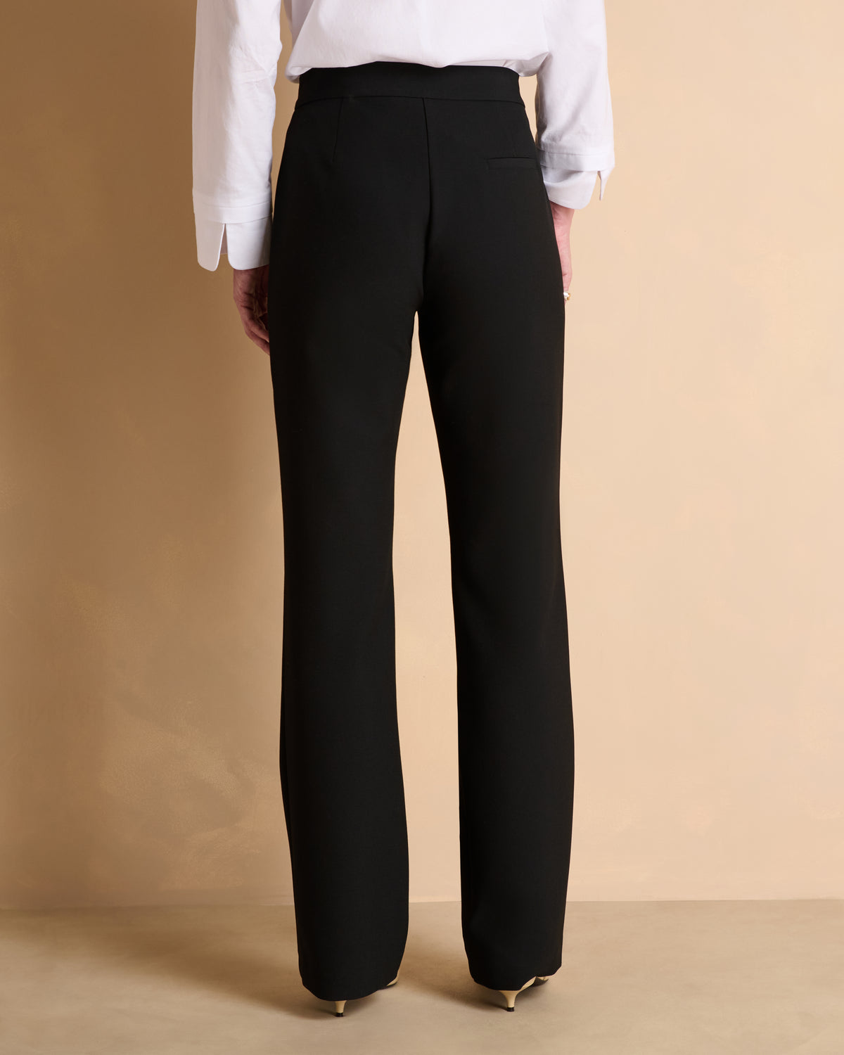 Pantalon noir large et droit nervuré PAULETTE-NEW/14206/500