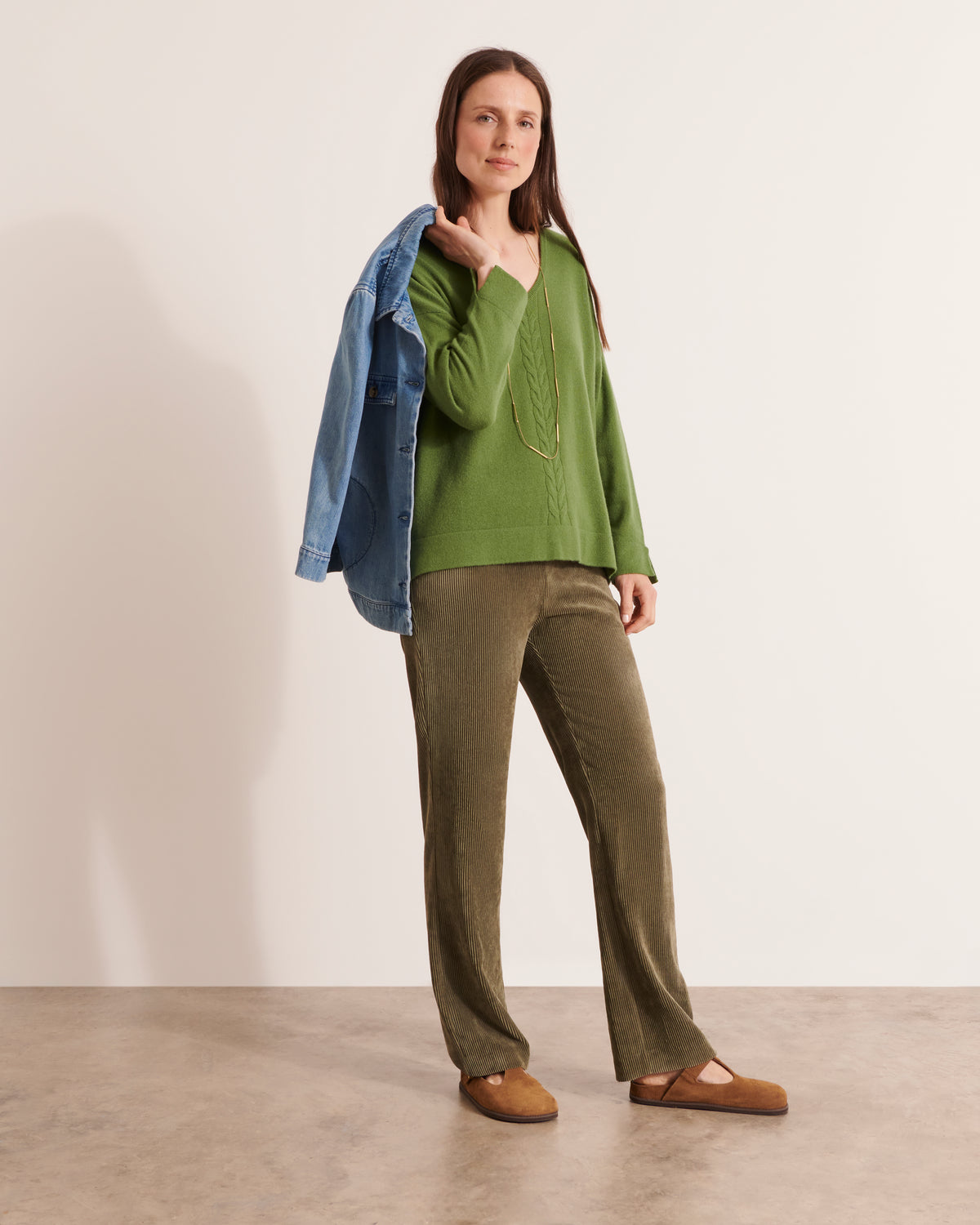 Pantalon droit en velours PELVET12/12167/216