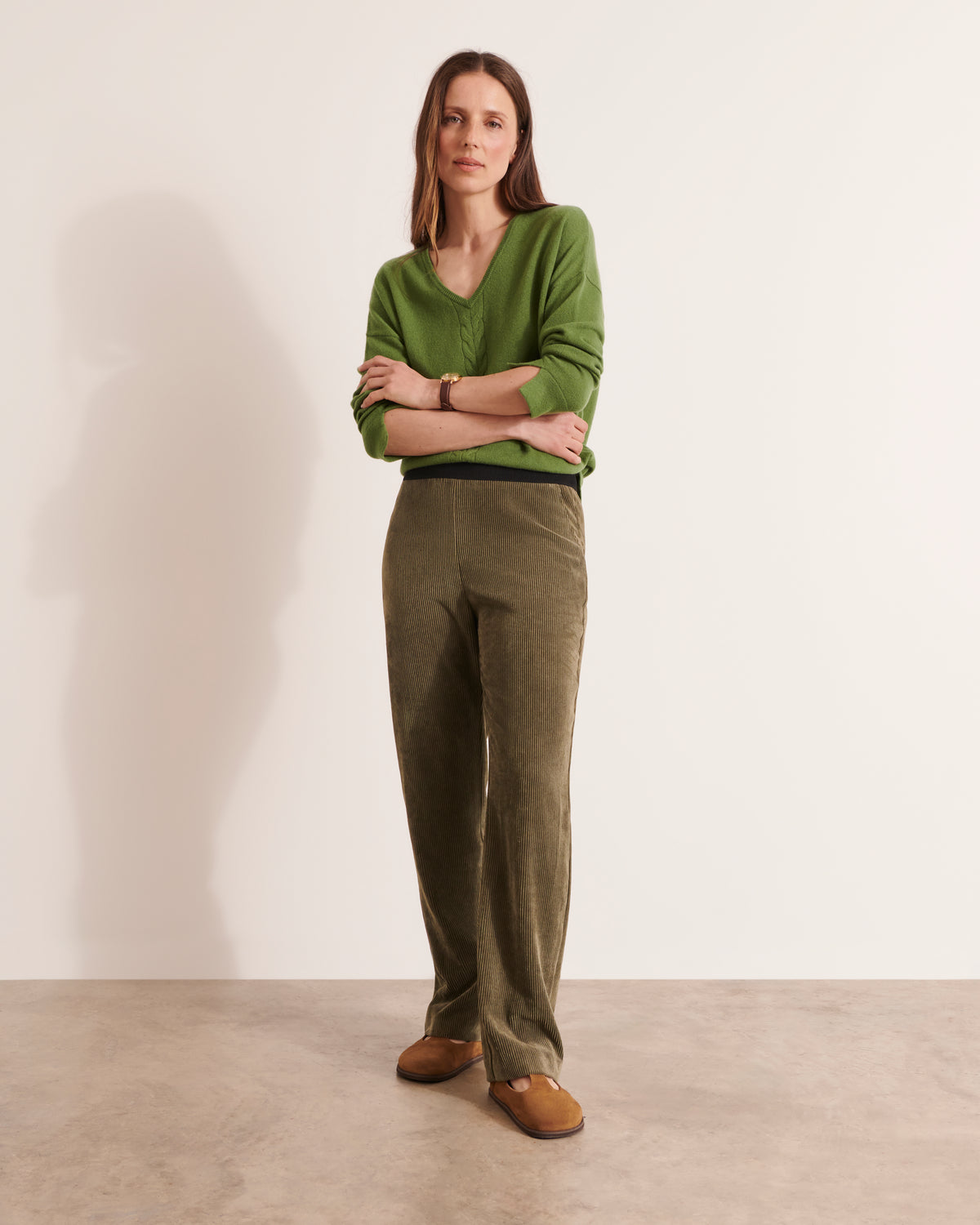 Pantalon droit en velours PELVET12/12167/216