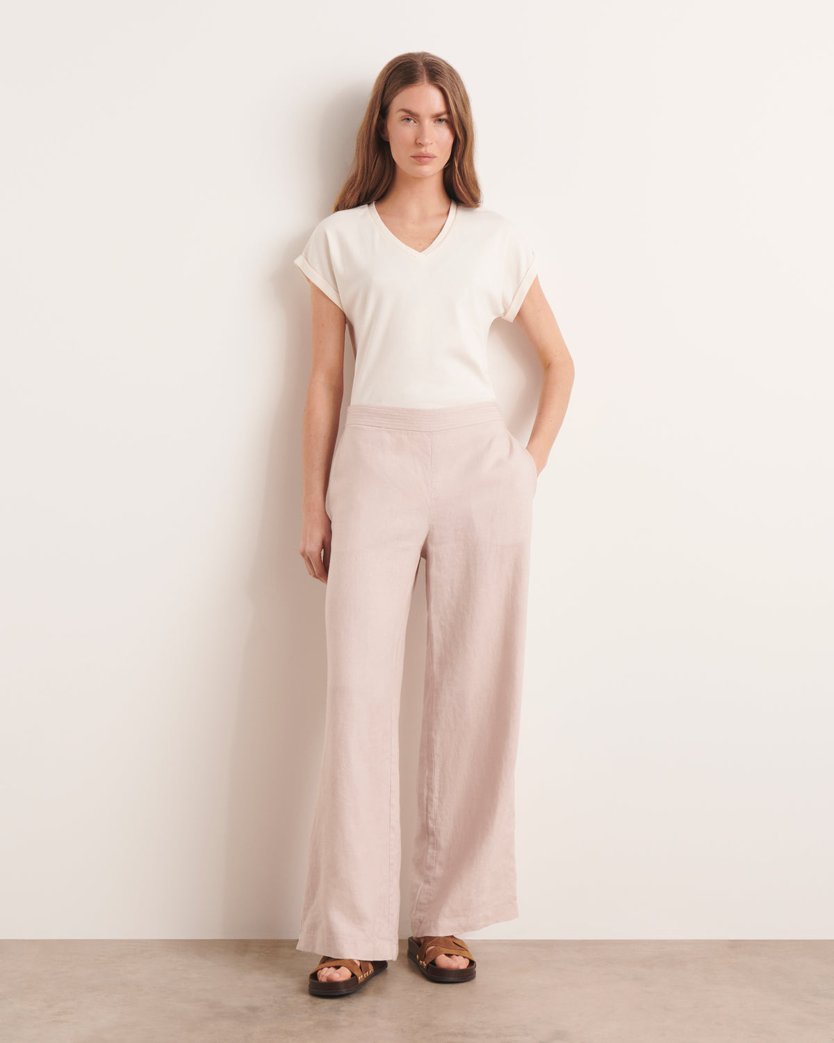Pantalon large beige PEPPERONI/13058/002