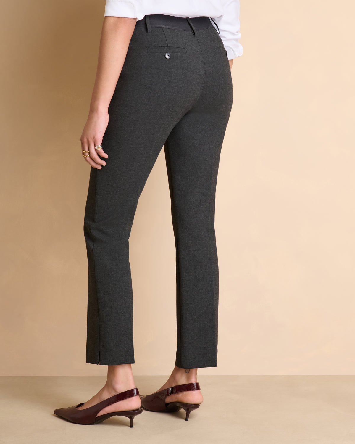 Pantalon gris droit ceinture élastiquée PERFECT/14030/441