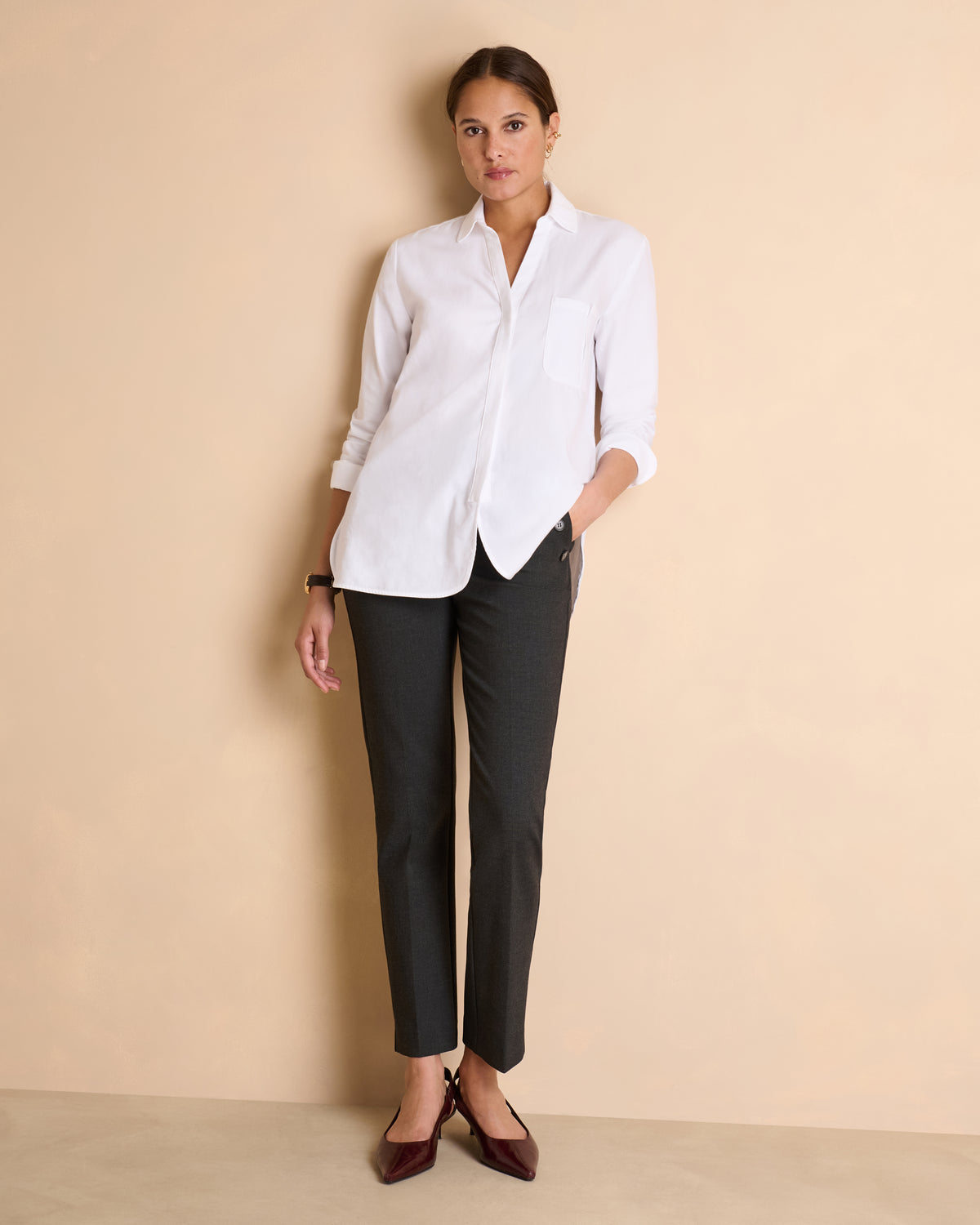 Pantalon gris droit ceinture élastiquée PERFECT/14030/441