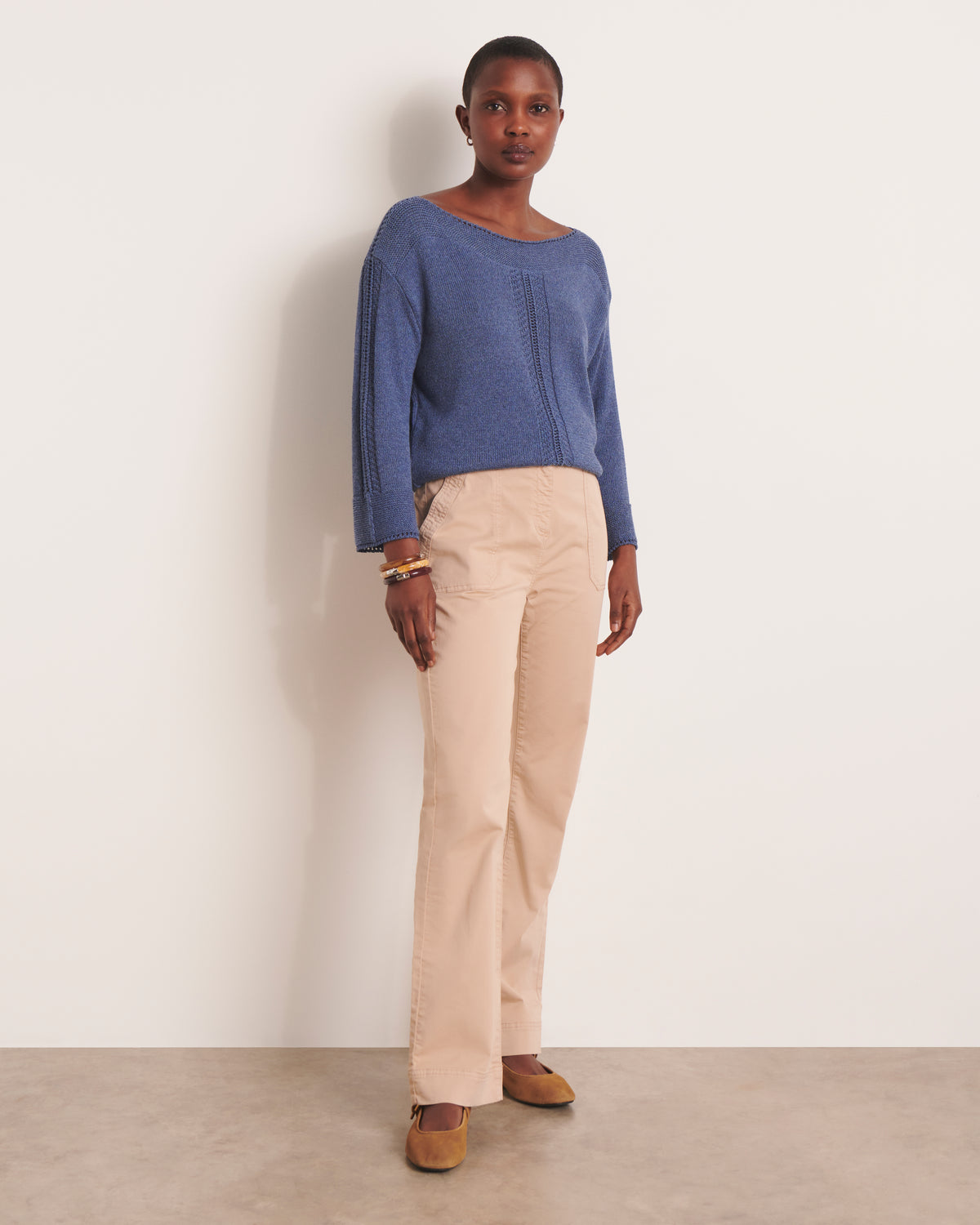 Pantalon droit beige PERLA/13197/010