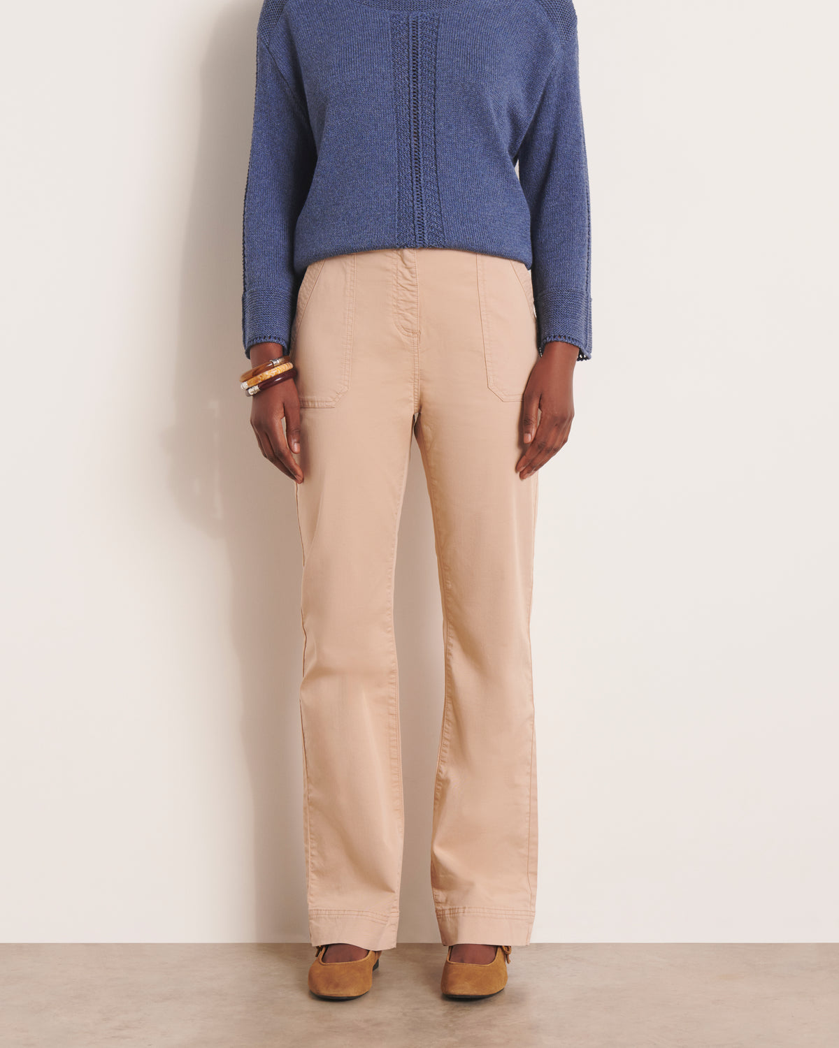 Pantalon droit beige PERLA/13197/010