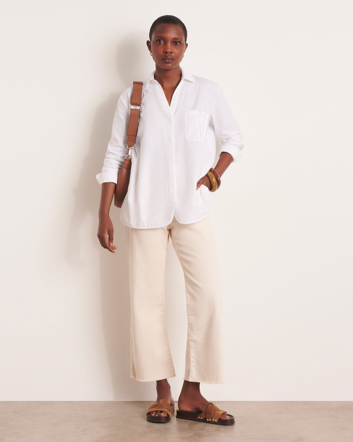 Jeans 7/8ème beige large PERRINE-ETE/13153/007