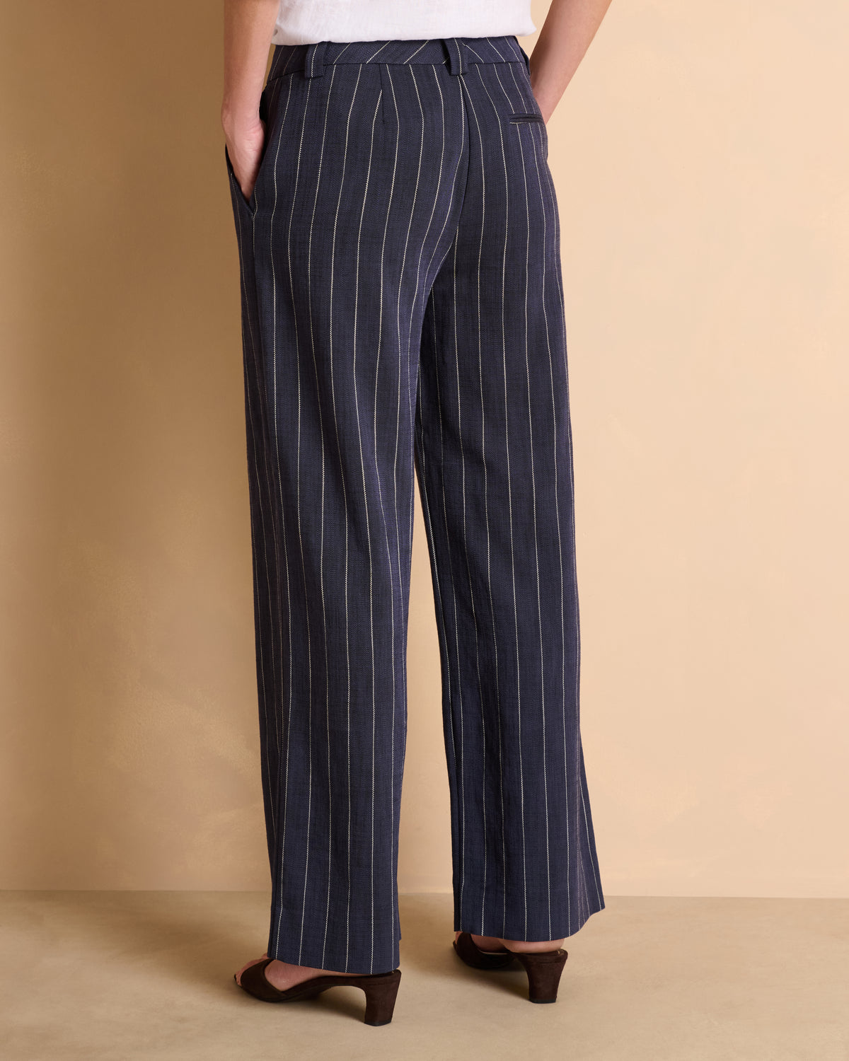 Pantalon large bleu marine à rayures PHILBY13/13323/635