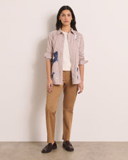pantalon droit longueur 7/8e dos élastiqué