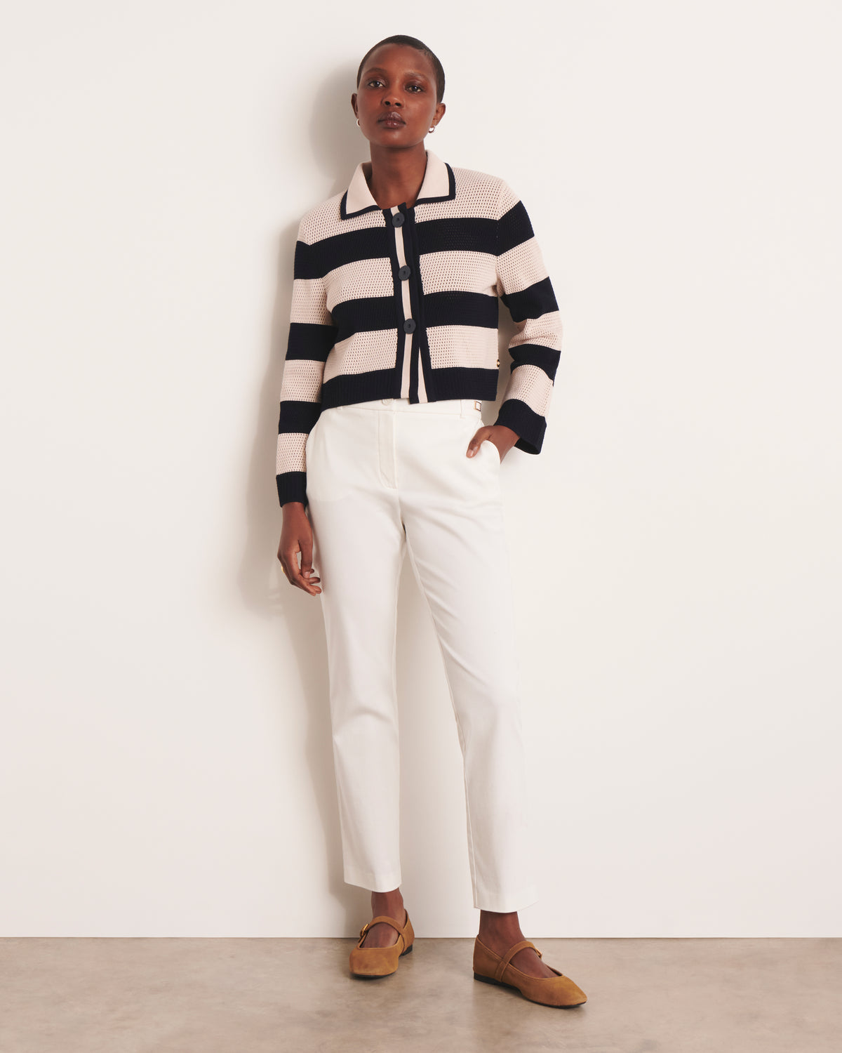 Pantalon droit blanc PICOLINEW-B/13229/001