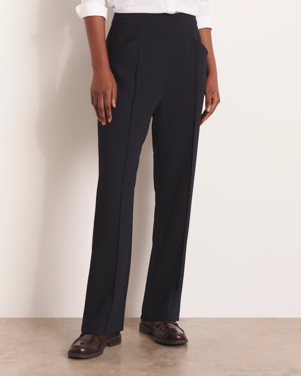 Pantalon bleu marine fluide PIQUORSET/13061/317