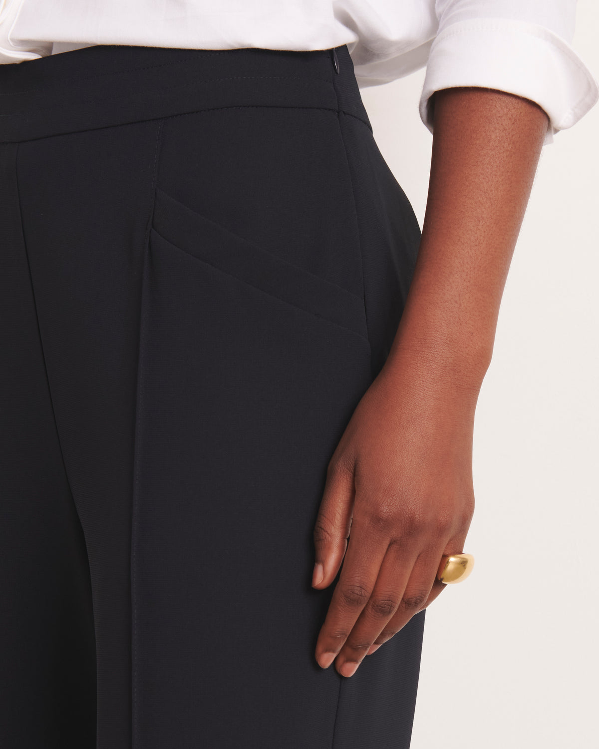 Pantalon bleu marine fluide PIQUORSET/13061/317