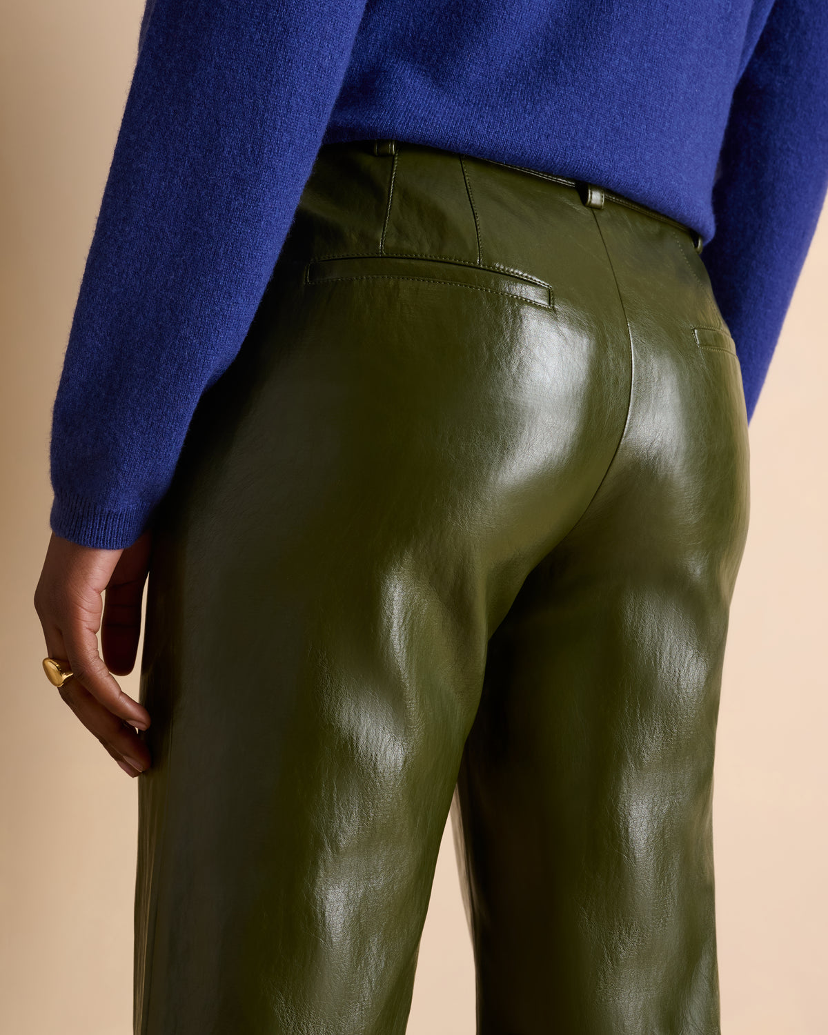 Pantalon vert droit et large PIVERT/14080/193