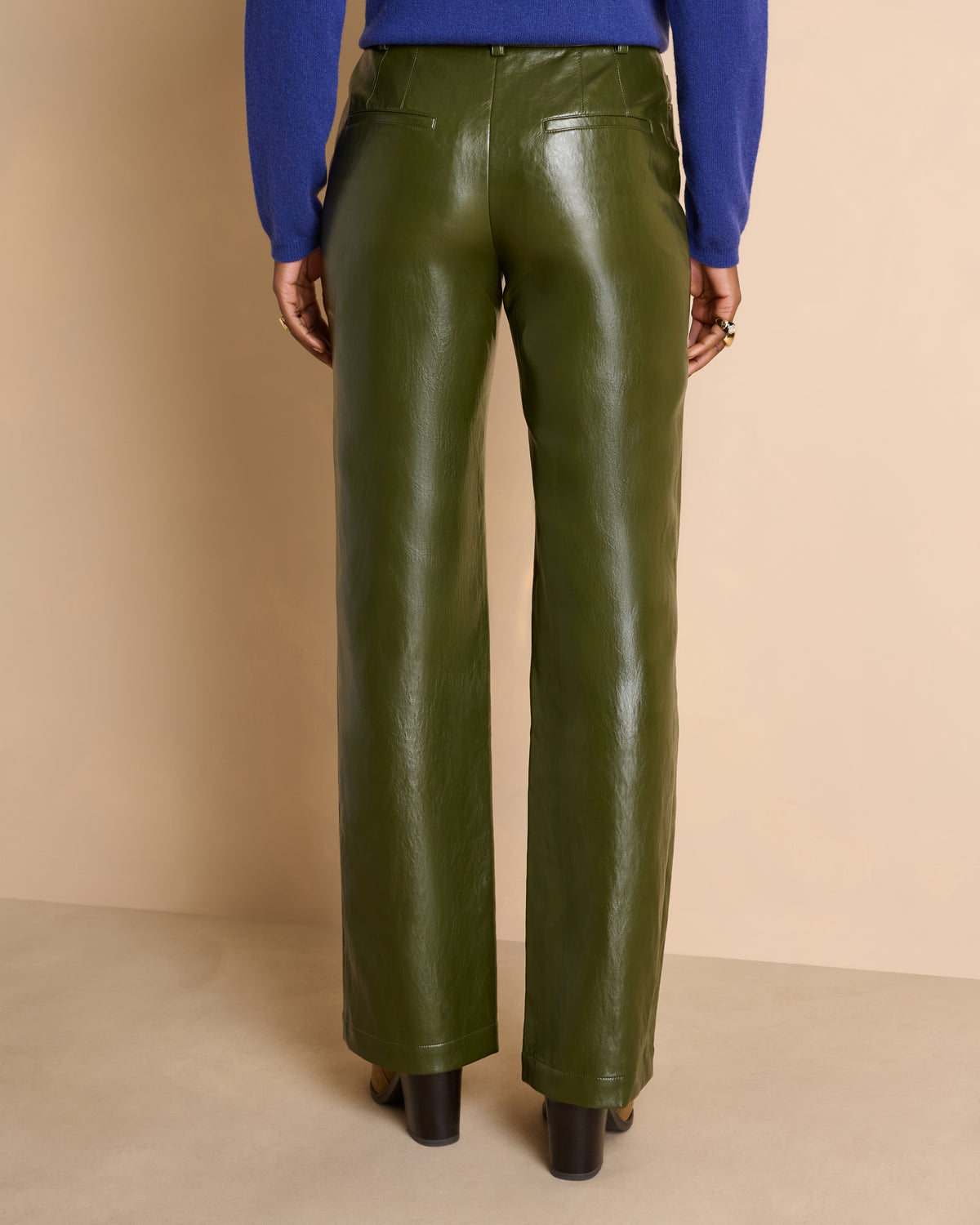 Pantalon vert droit et large PIVERT/14080/193
